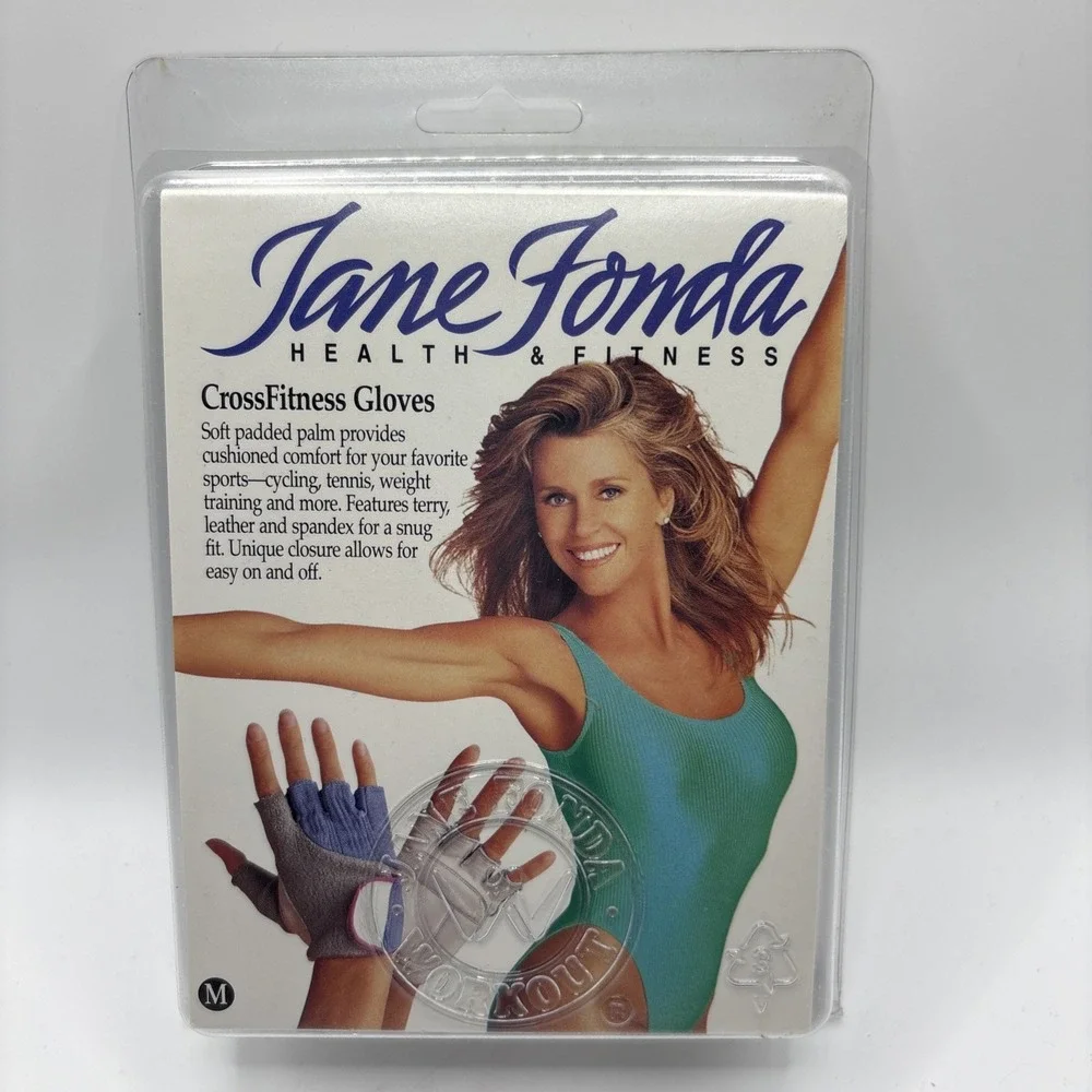 Vintage Jane Fonda Health &‎ Fitness Cross Fitness Gloves Size Medium NOS